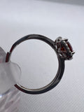 PREORDER - Dragonfruit. Red Colour Moissanite ring 6.5mm round brilliant 1.0 carat Moissanite. 925 Sterling Silver Engagement Ring - Précieux Suprême 