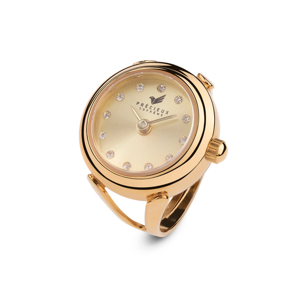 Gold Gold Ring watch with a Gold dial Precieux Supreme