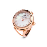 "Aesthetic” Rose Gold Ring watch with a white mother of pearl dial |Précieux Suprême - Précieux Suprême