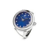 "Sapphire” Silver Ring watch with a Navy blue dial |Précieux Suprême - Précieux Suprême