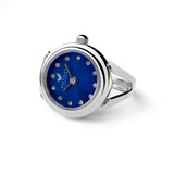 "Sapphire” Silver Ring watch with a Navy blue dial |Précieux Suprême - Précieux Suprême 